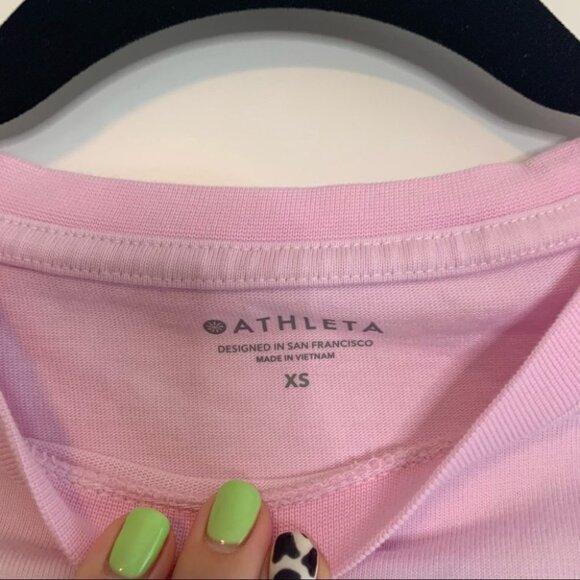 Athleta Pink Cropped Tee Size XS - Picture 3 of 8